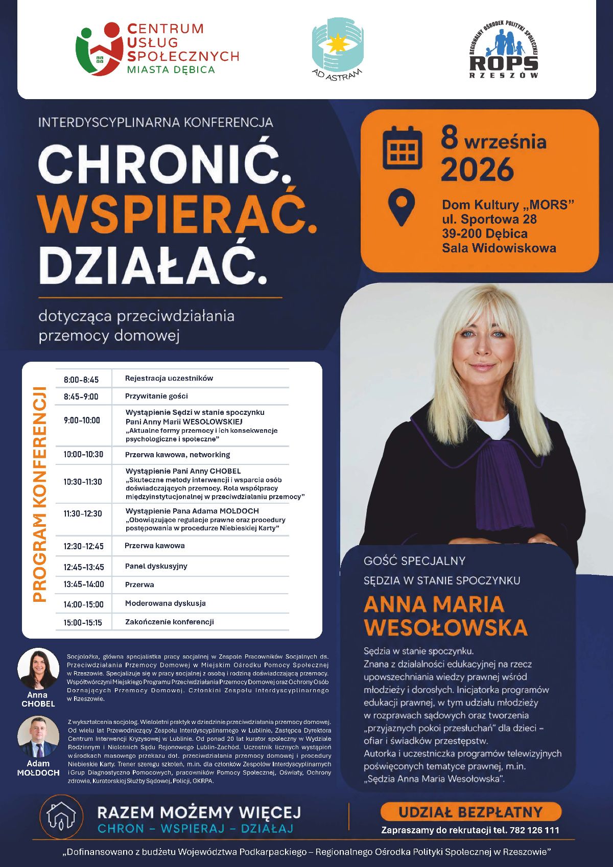 Galeria zdjęć: Konferencja „CHRONIĆ. WSPIERAĆ. DZIAŁAĆ.” – spotkanie specjalistów w obszarze przeciwdziałania przemocy domowej