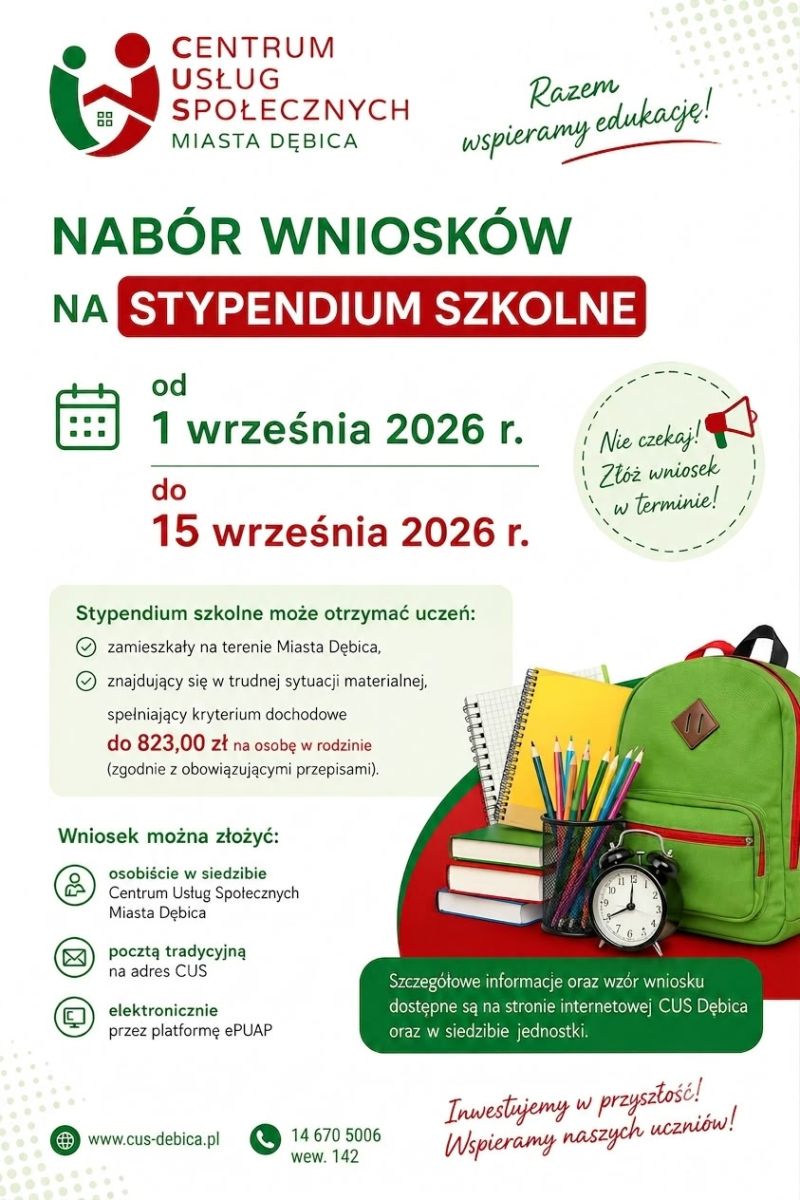 Zdjęcie: Stypendium szkolne- nabór wniosków